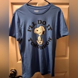 Peanuts Hybrid Snoopy "I'll Do It Tomorrow" T-shirt Size Medium